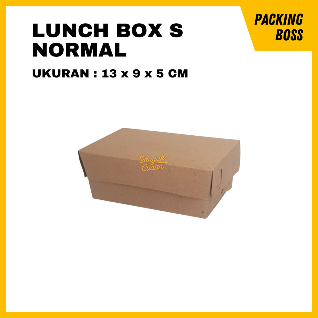 Paper Lunch Box S Polos (1 Pcs) , Lunch Box Paper , Paper Box Lunch , Kemasan ayam Geprek , Box Ayam