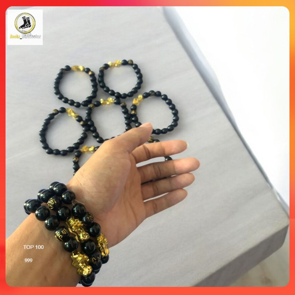 GELANG BATU GIOK PIXIU NAGA EMAS KERAMIK MURAH PRIA WANITA GELANG SB724