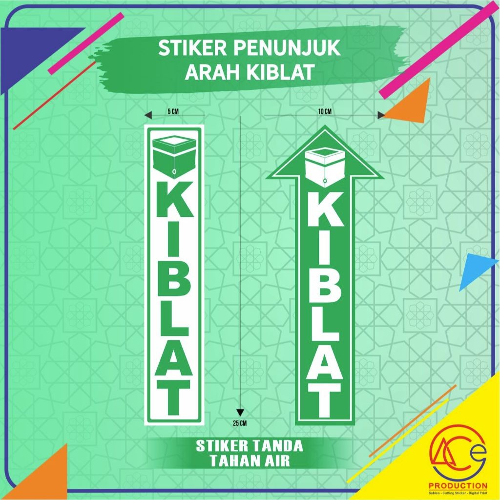 

STIKER ARAH KIBLAT STICKER SIGN ARAH KIBLAT SHALAT