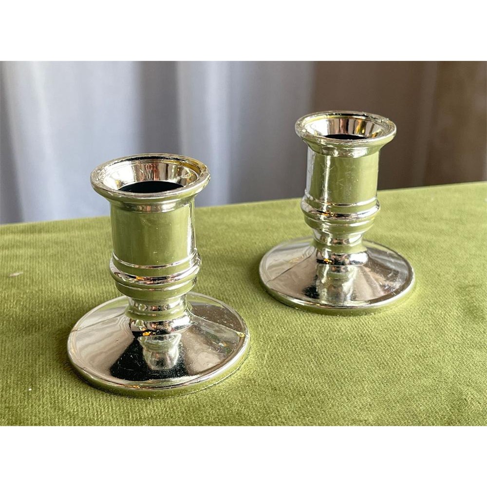 

2pcs Taper Candle Holders Candlestick Silver Gold Rod Wax Base Fits Wedding Banquet Art Deco Candle Holder Home Decor