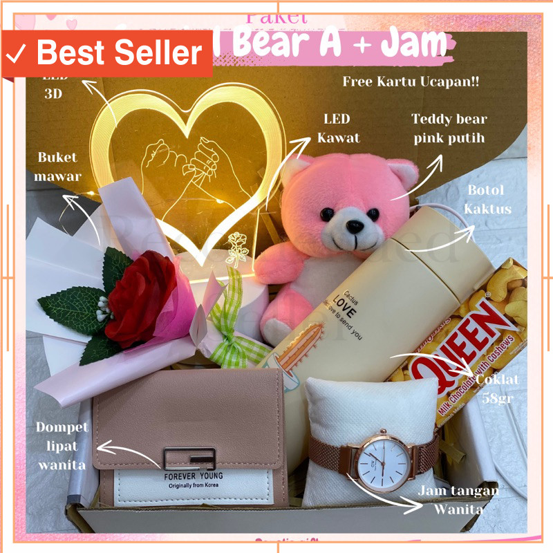 Hampers Pacar Valentine Kreatif Murah / KADO ULANG TAHUN WANITA PAKET SPESIAL BEAR HAMPERS ULANG TAH