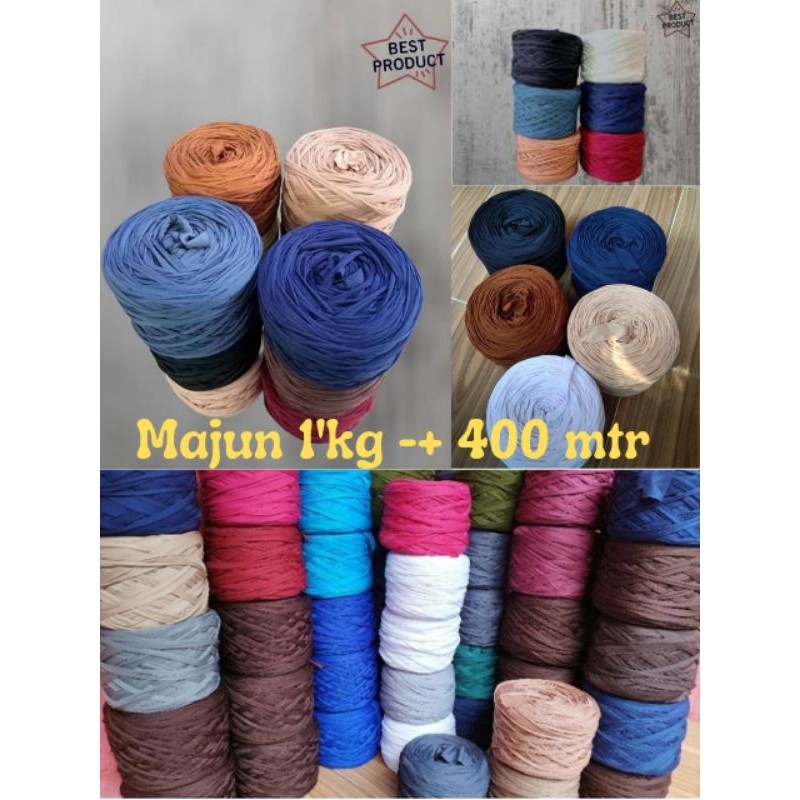 ( BISA COD ) TERMURAH Tali Kain Majun Warna Warni / Kain Rajut Gulung Kain Majun Kerajinan Tangan Ka