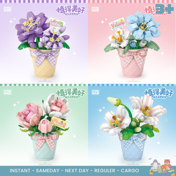 LOZ micro Flower plant series - LOZ ideas  micro brick - Puzzle Block Bricks bunga - DIY microbrick 
