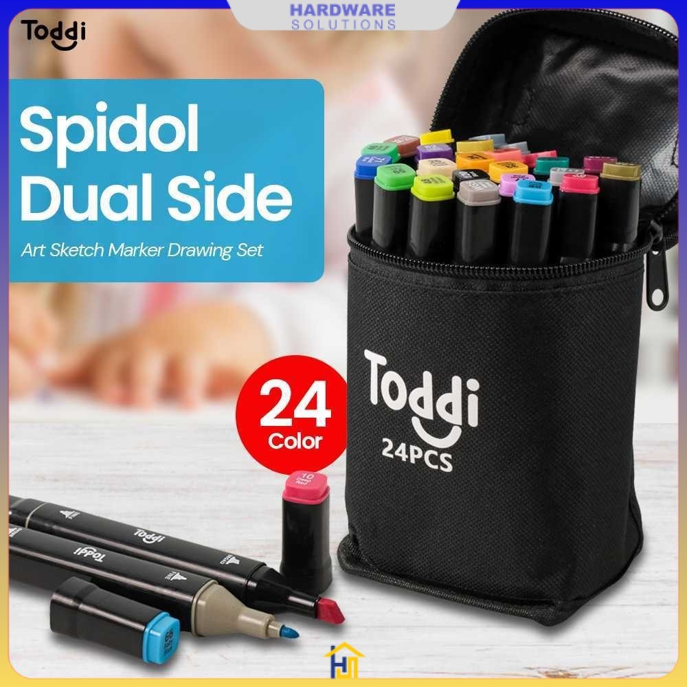 

Toddi Spidol Dual Side Fine Art Marker Brush Double Tip 1.0mm 6.0mm - CY-006