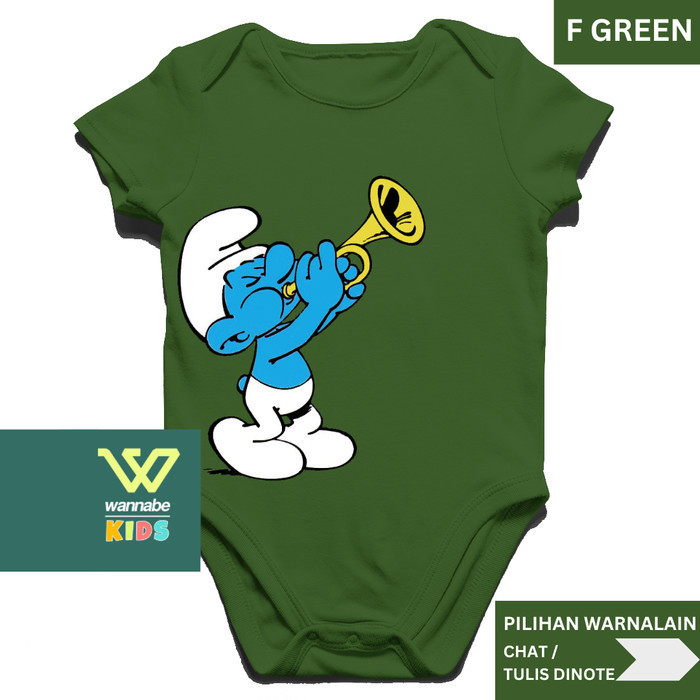 Jumper Bayi KOMIK SMURF 4 Baju Bayi 0-12 bln Baby Rompers