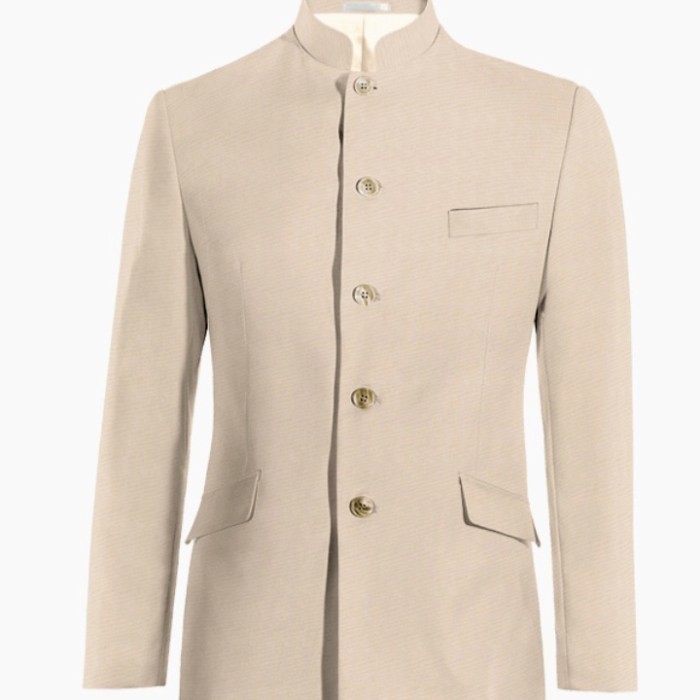 Jasko / Jas Koko Pria Polos Jas Mandarin Warna Cream