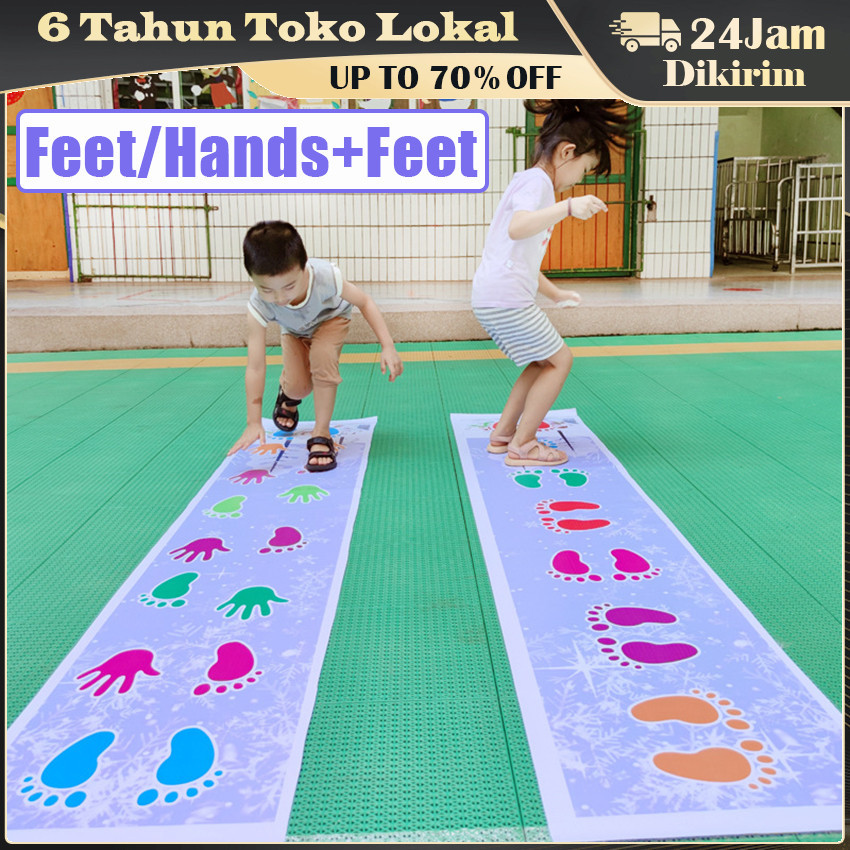Playmat Combo Jejak Kaki Tangan Jejak /  Tangan Engklek Tangan Engklek Kaki Mainan Edukasi Banner / 