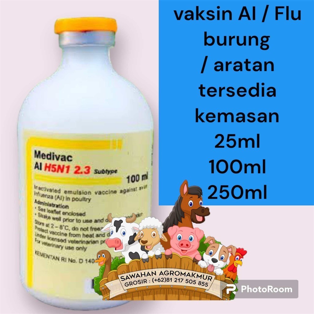 VAKSIN MEDIVAC AI 2.3 50 DOSIS Vaksin suntik Ayam Avian Influenza vaksin flu burung untuk ayam bebek