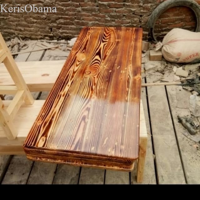 

papan hambalan bahan kayu jati Belanda finishing warna bakar - warna bakar', 120x60x2 murah