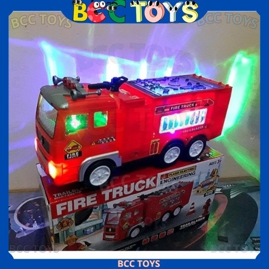 Mainan Anak Mobil Truck Polisi Pemadam Kebakaran Fire Rescue Berjalan Bersuara Dan berlampu Terbaru