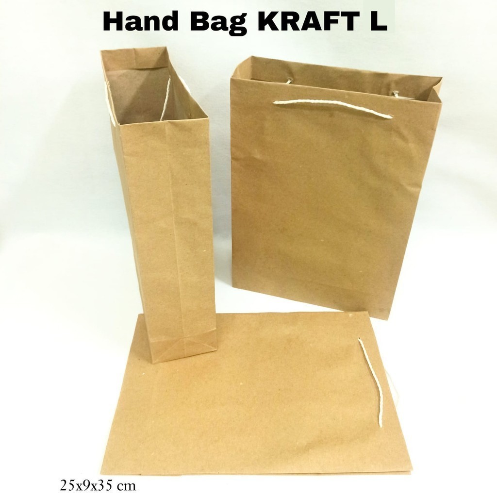 

GG Hand Bag Kertas Kraft Polos L(minim12)/Goodie Bag/Tas Tenteng/Paper Bag/Tas Kado/Tas Hadiah
