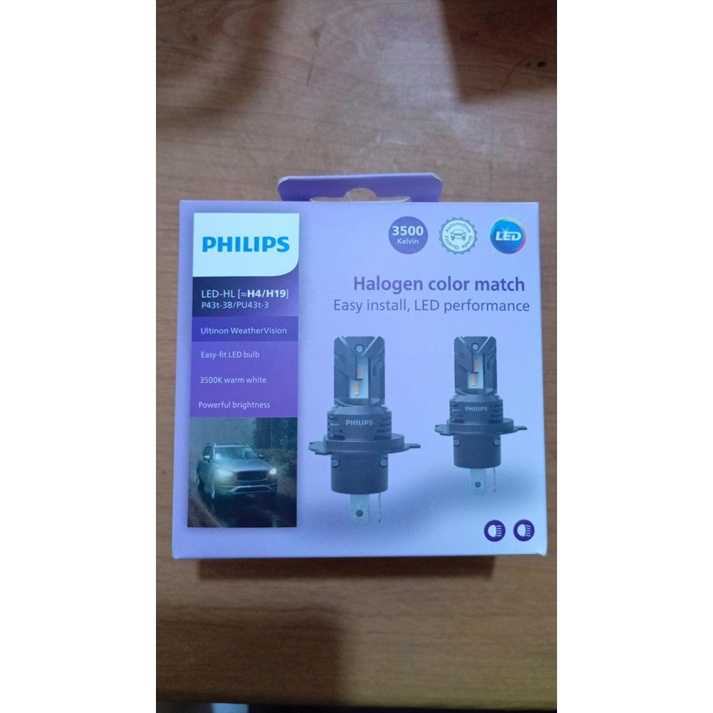 Bohlam Lampu Depan LED Kuning Philips H4 H19 Ultinon U2510 3500K