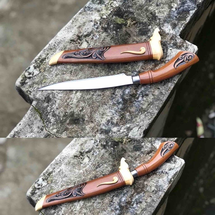 pisau dapur 1set / Badik asli bugis / badik kecil buat jaga diri / pisau badik baja asli tajam / pis