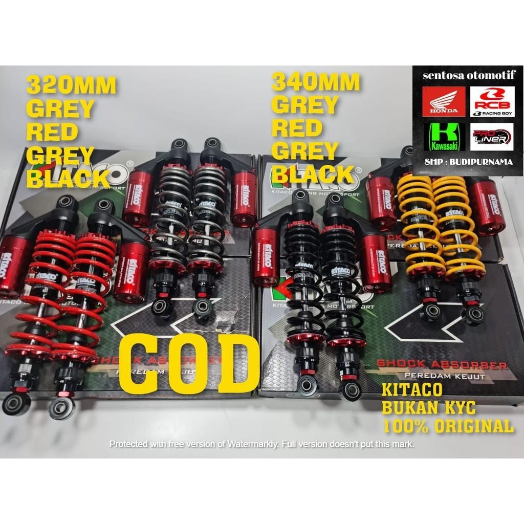 Diskon 80% (KITACO) K999 REBOUND - SHOCK TABUNG BELAKANG 320MM DAN 340MM RED/ BLACK/ GREY/ YELLOW