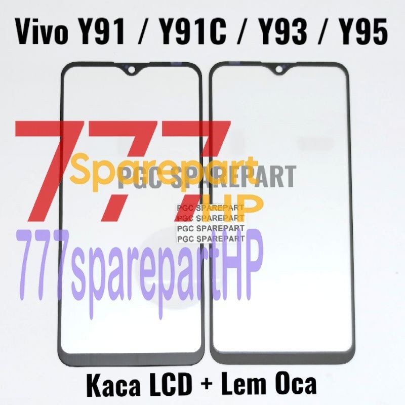 Original Kaca LCD Glass Plus Lem Oca Vivo Y91 - Y91C - Y93 - Y95 - 777sparepartHP