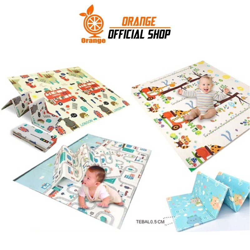 ar53ed Orange Official Shop Karpet Lipat Playmat Bayi Premium Tikar Lipat Bayi Xpe Karpet Anak 200 X