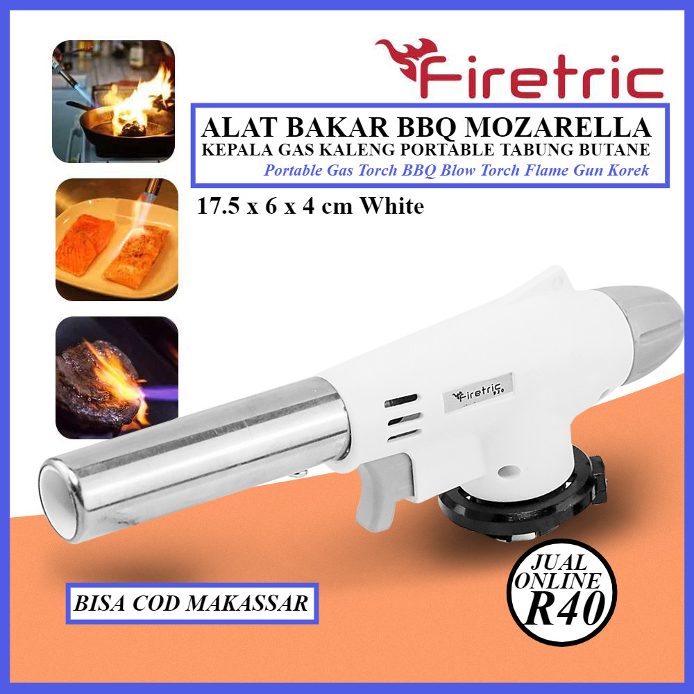 Kepala Gas Kaleng Portable Tabung Torch Butane Flame Gun - 17.5 x 6 x 4 cm White - Firetric 920 Pema