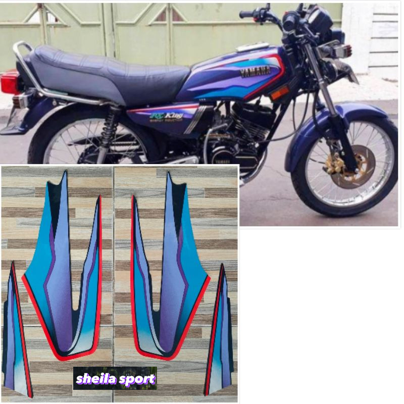 Striping rx king stiker Yamaha RX KING hitam ungu tahun 1999 kualitas bagus