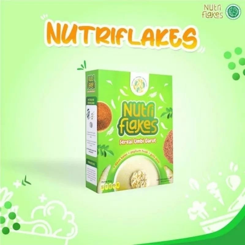

100% ASLI Nutriflakes 280 gr sereal sehat umbi Garut atasi asam lambung /gerd original 100%