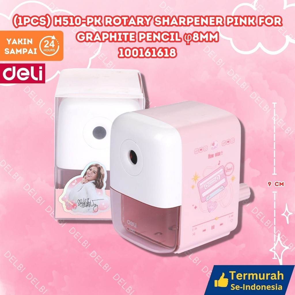 

[DELI X AGNEZ MO] Deli Rotary Sharpener / Rautan Putar Alas Anti Slip CH510 (1pcs) H510-PK Rotary Sharpener PINK For graphite pencil φ8mm