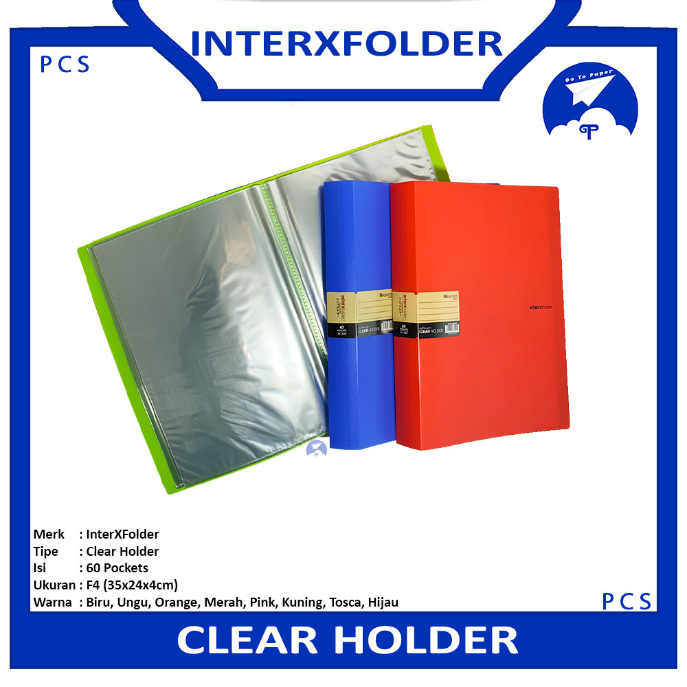 

InterXfolder - Clear Holder 60 Pocket Ukuran Folio - Pcs