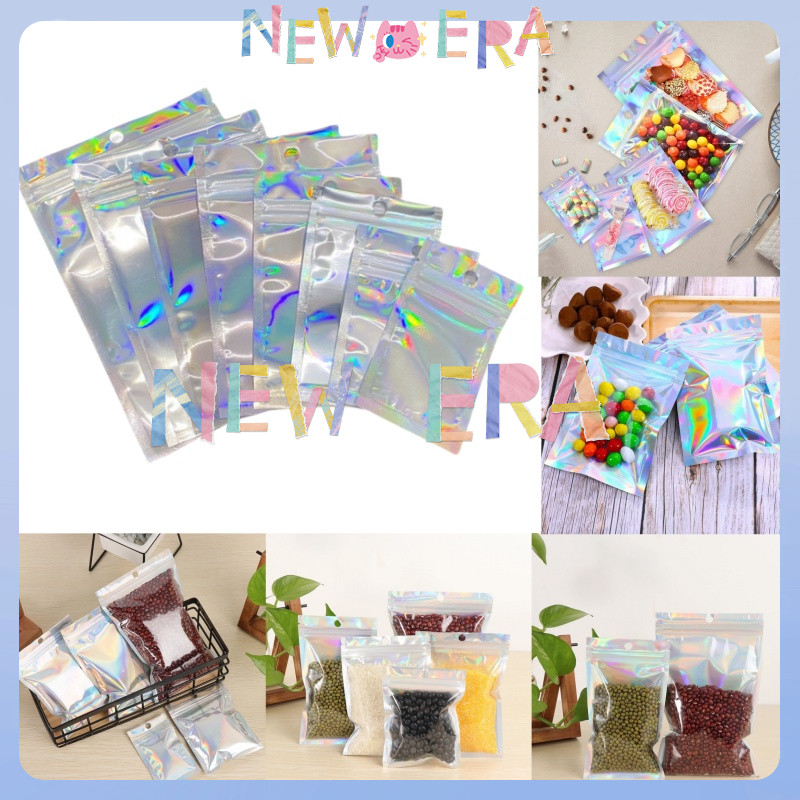 

NewEra Plastik Klip Hologram Flat Plastik Ziplock Hologram Rainbow Aluminium Foil Ziplock Hologram Foil Tas Ziplock Laser Warna-warni