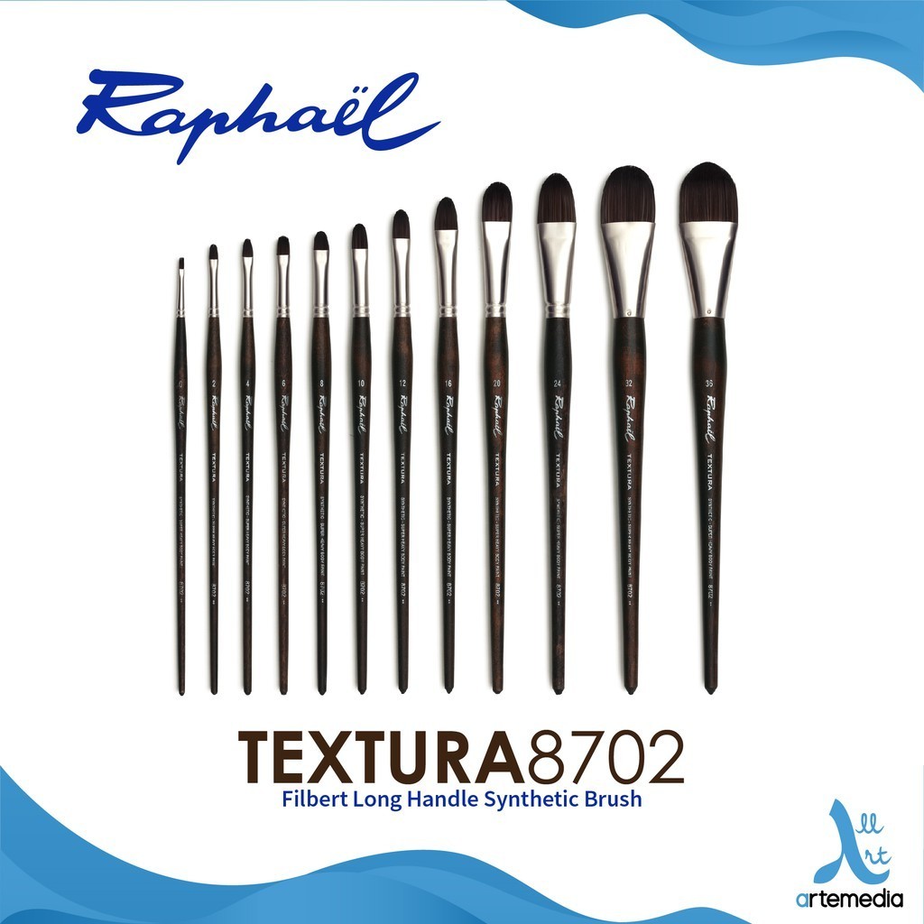 

Raphael 8702 Kuas Lukis Filbert Textura Synthetic Brush Long Handle