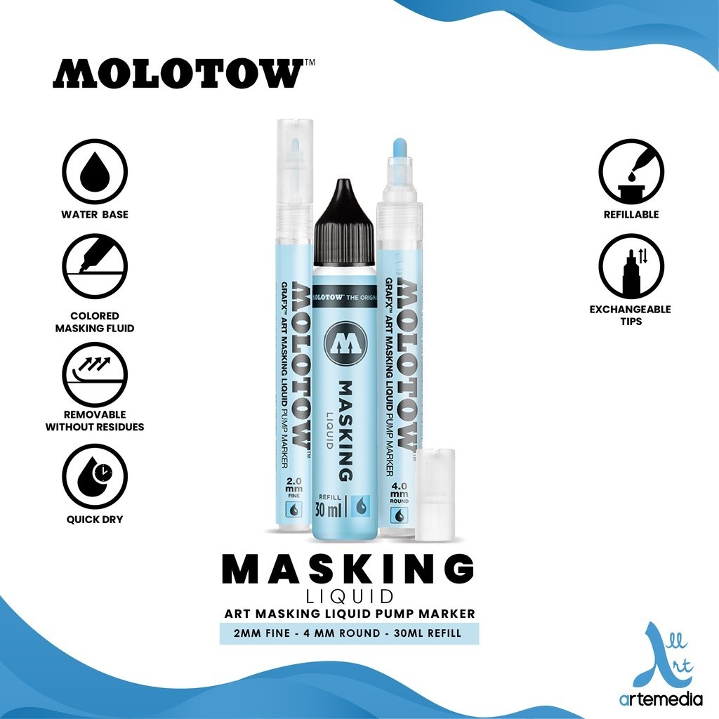 

Cairan Penutup Gambar Molotow Art Masking Fluid Pen Pump Marker