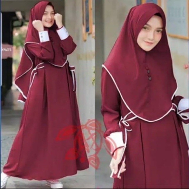 Baju Gamis Wanita Remaja Anak Perempuan Umur 12-14 Tahun  - Mocca, XS