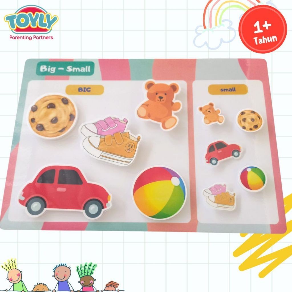Mainan Montessori Membedakan Ukuran Benda Besar Kecil/ Mainan Edukasi Anak 1-2 Tahun