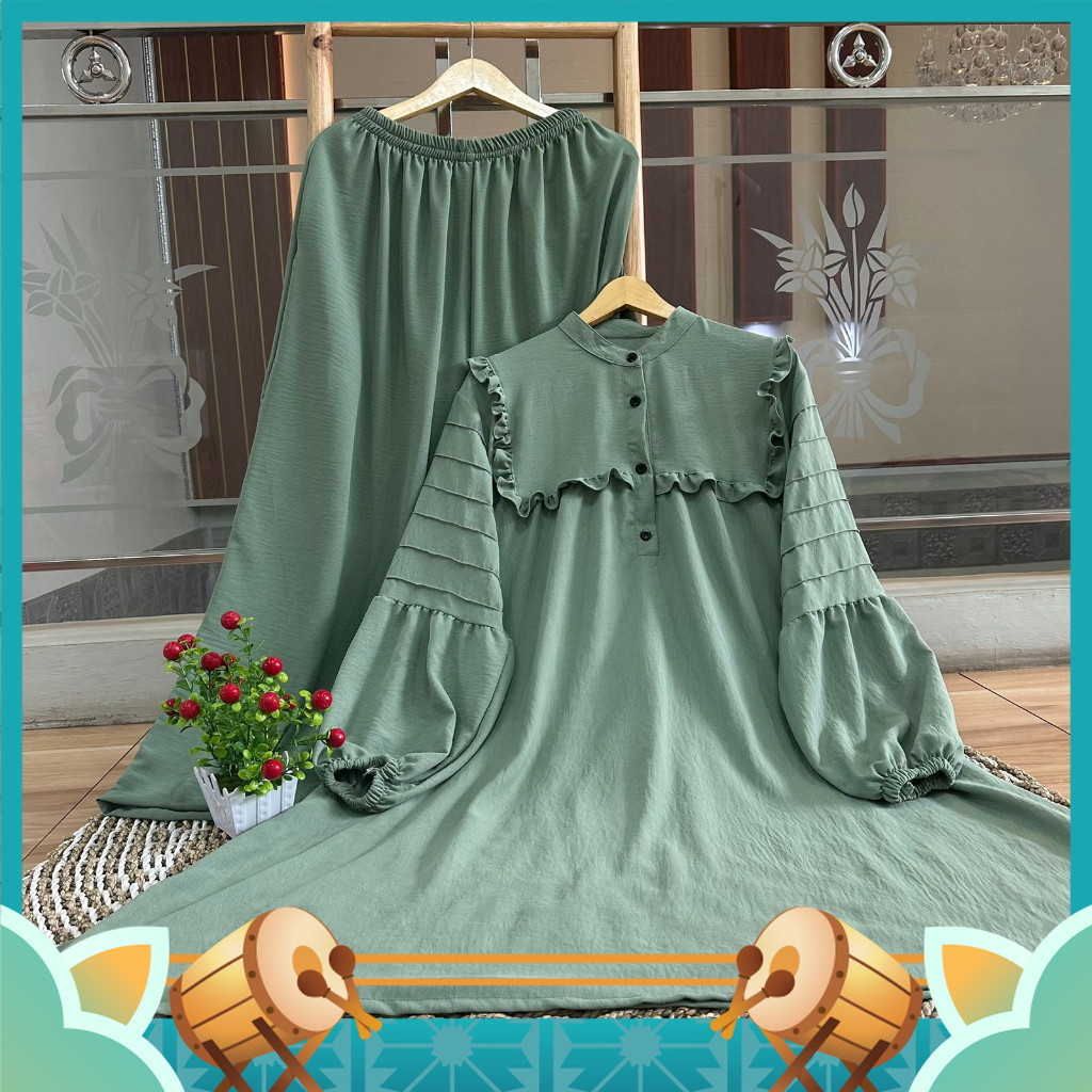 BAJU LEBARAN COUPLE KELUARGA SARIMBIT MURAH PREMIUM / Filia One Set Jumbo - Setelan Tunik Wanita LD 