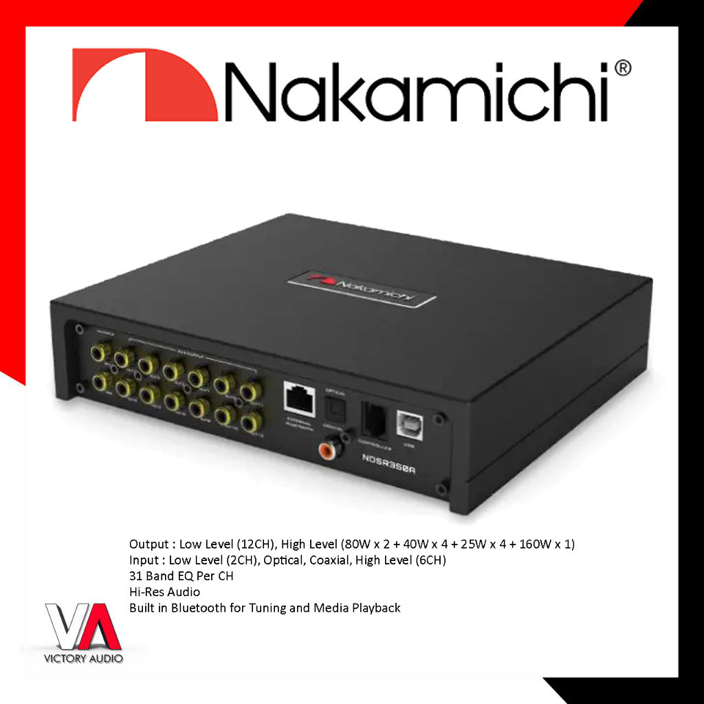 DSP Audio Mobil NAKAMICHI NDSR350A Digital Sound Processor Hi-Res 12CH Built in Power Amplifier 12 C