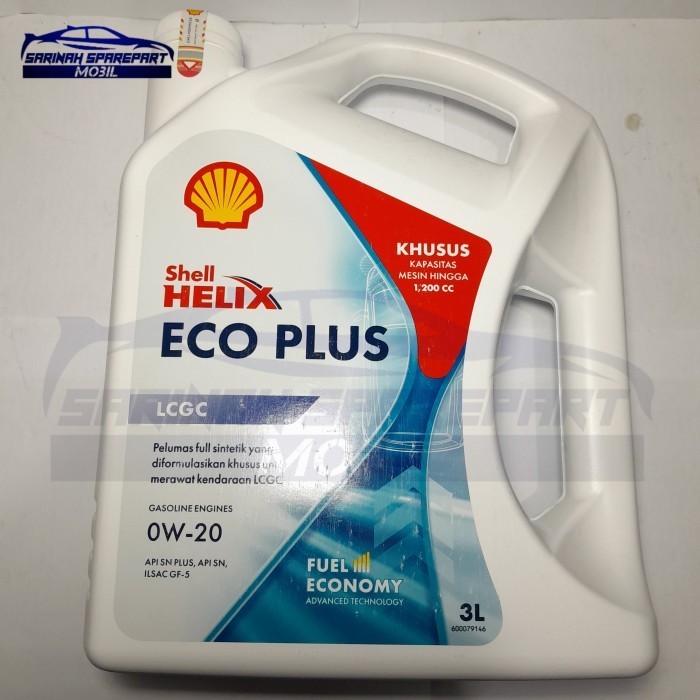 Oli Shell Helix Eco Plus 0W-20 isi 3 Liter LCGC