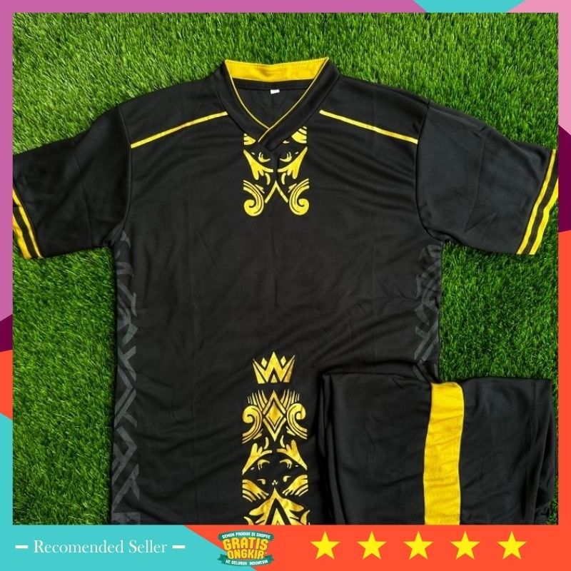 (BISA COD) SETELAN FUTSAL BATIK DAYAK HITAM JERSEY FUTSAL BAJU BOLA JERSEY BOLA BAJU FUTSAL BAJU VOL