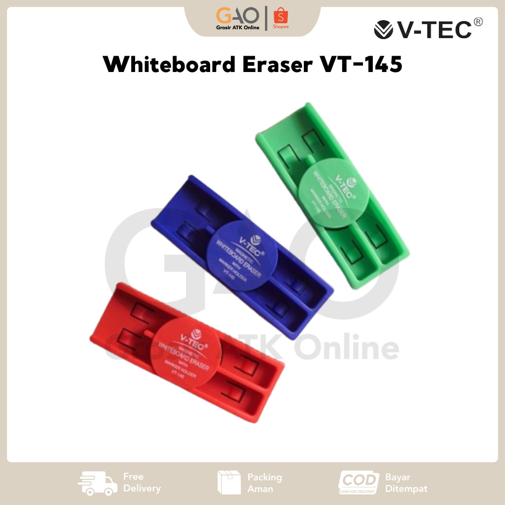 

Whiteboard Eraser With Marker Holder V-Tec VT-145 Penghapus Papan V-Tec