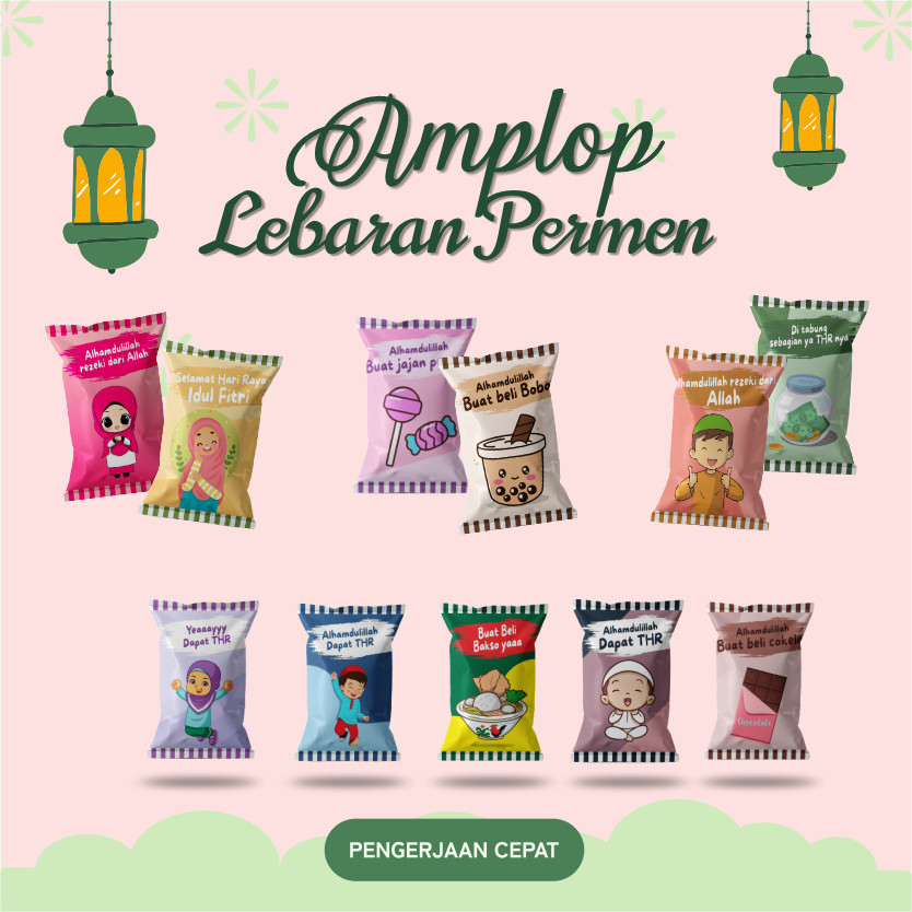 

{Model 1} 10 pcs Amplop Permen Lebaran Lucu Unik Angpau Lebaran Permen