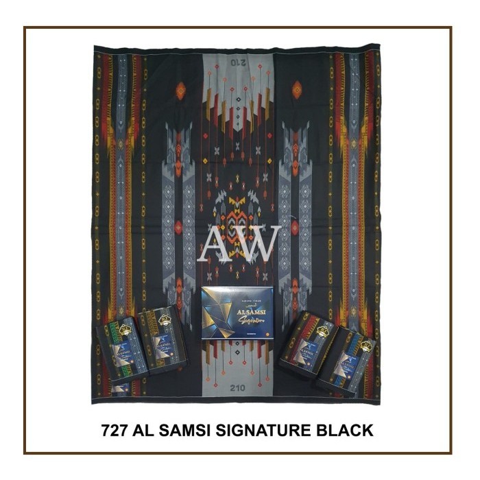✨MURAH✨ -GROSIR Sarung Tenun AL SAMSI Dus SIGNATURE - 719 HITAM