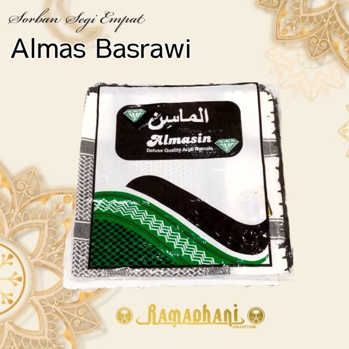 Sorban Almas Basrawi Hitam Putih