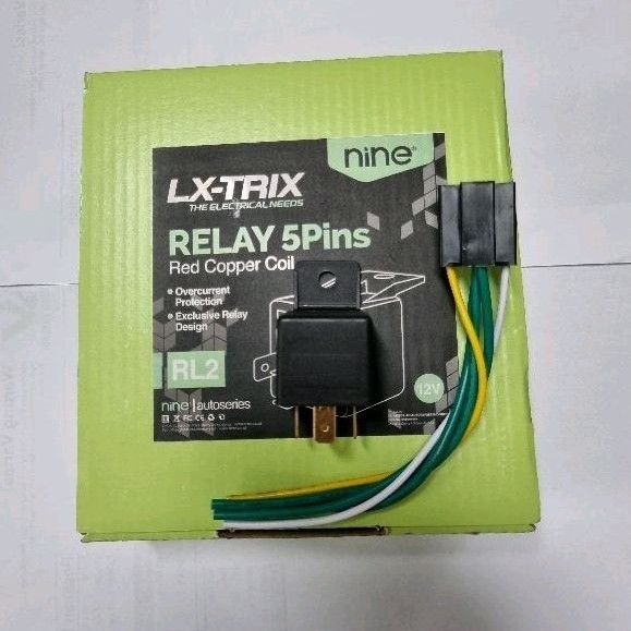 RELAY 5 KAKI 40A 12V MOTOR MOBIL + SOKET RELAY KALKSON LAMPU ALARM  LUMINOS NINE RILEY