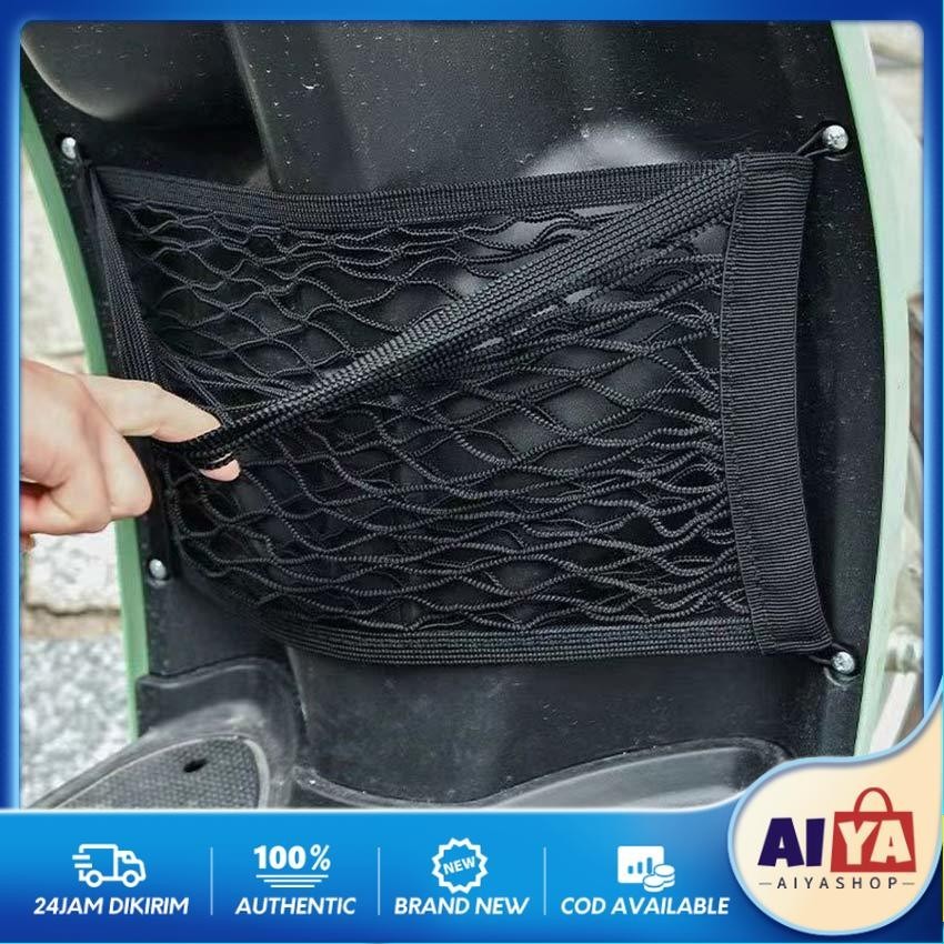 Jaring Helm Barang Bagasi Motor Tas Jaring Mesh Penyimpanan Sepeda Helmet Dua Layer Elastisitas Car 