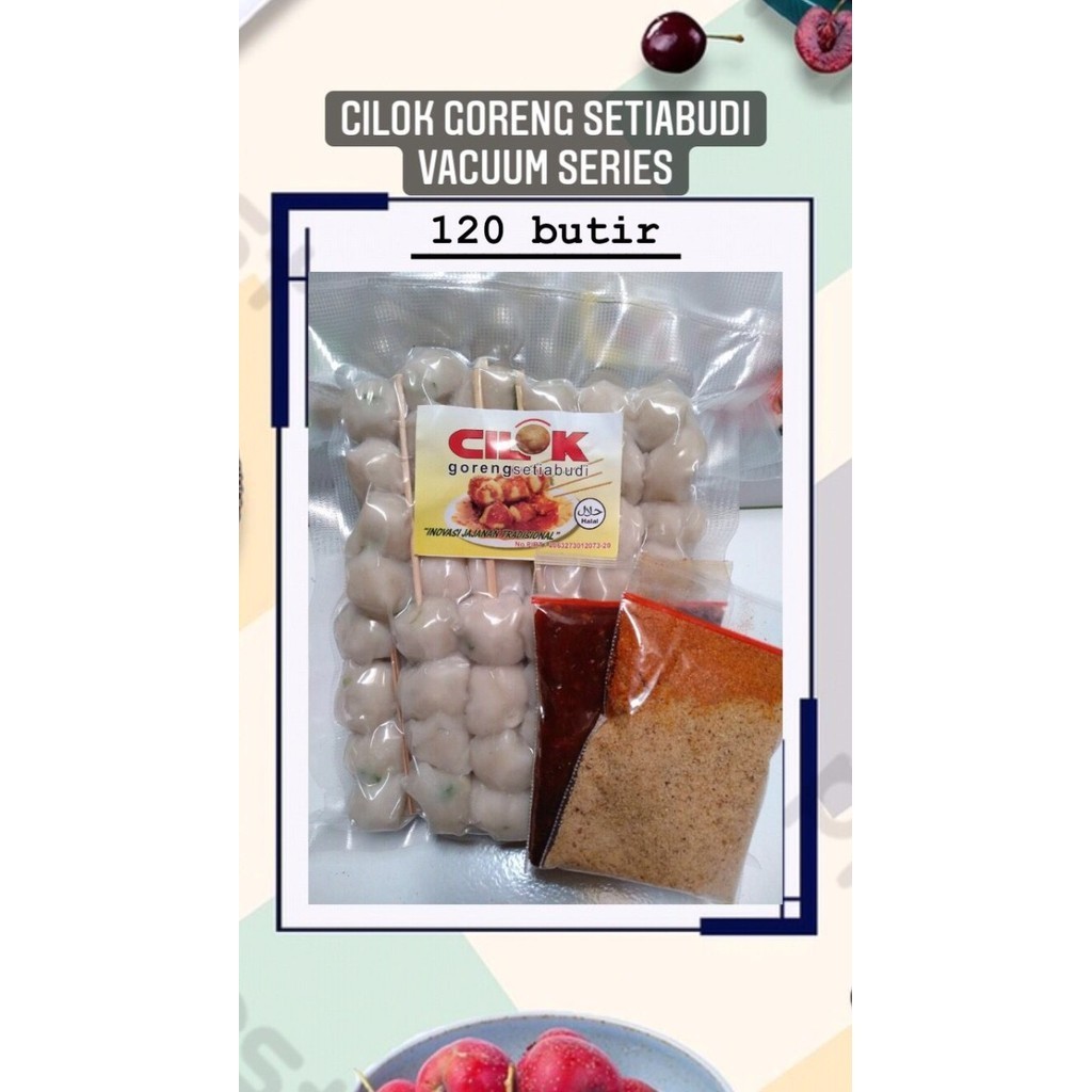 

Promo CILOK GORENG SETIABUDI 120 BUTIR - BAWANG PEDAS - Pakai Tusuk