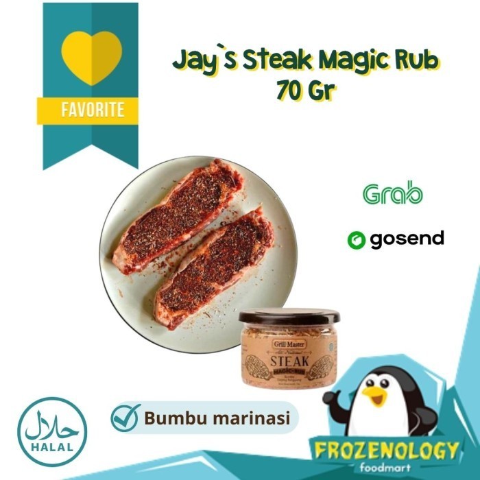 

Jay`s Grill Master Steak Magic Rub / Bumbu Marinasi Steak 70 Gr - Steak Rub 70 gr