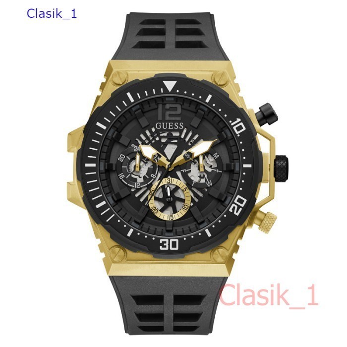 Original 100%!! GUESS GW0325G1  EXPOSURE Jam Tangan Pria  Black Rubber