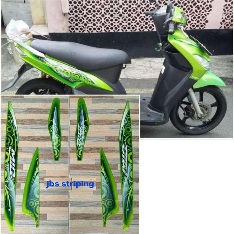 Stiker mio sporty striping Yamaha Mio sporty hijau tahun 2011 2012