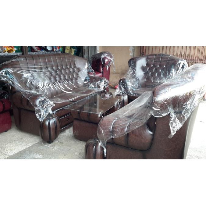 kursi tamu / sofa ruang tamu jaguar hitam 1 set - Maroon