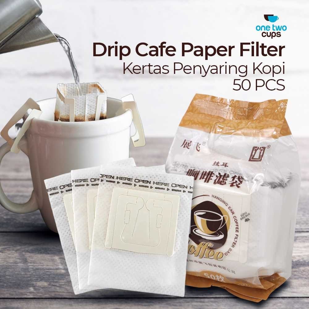 

Kertas Kantong Penyaring Kopi with Holder Drip Bag Cafe Paper Filter 50PCS 1 Pack One Two Cups