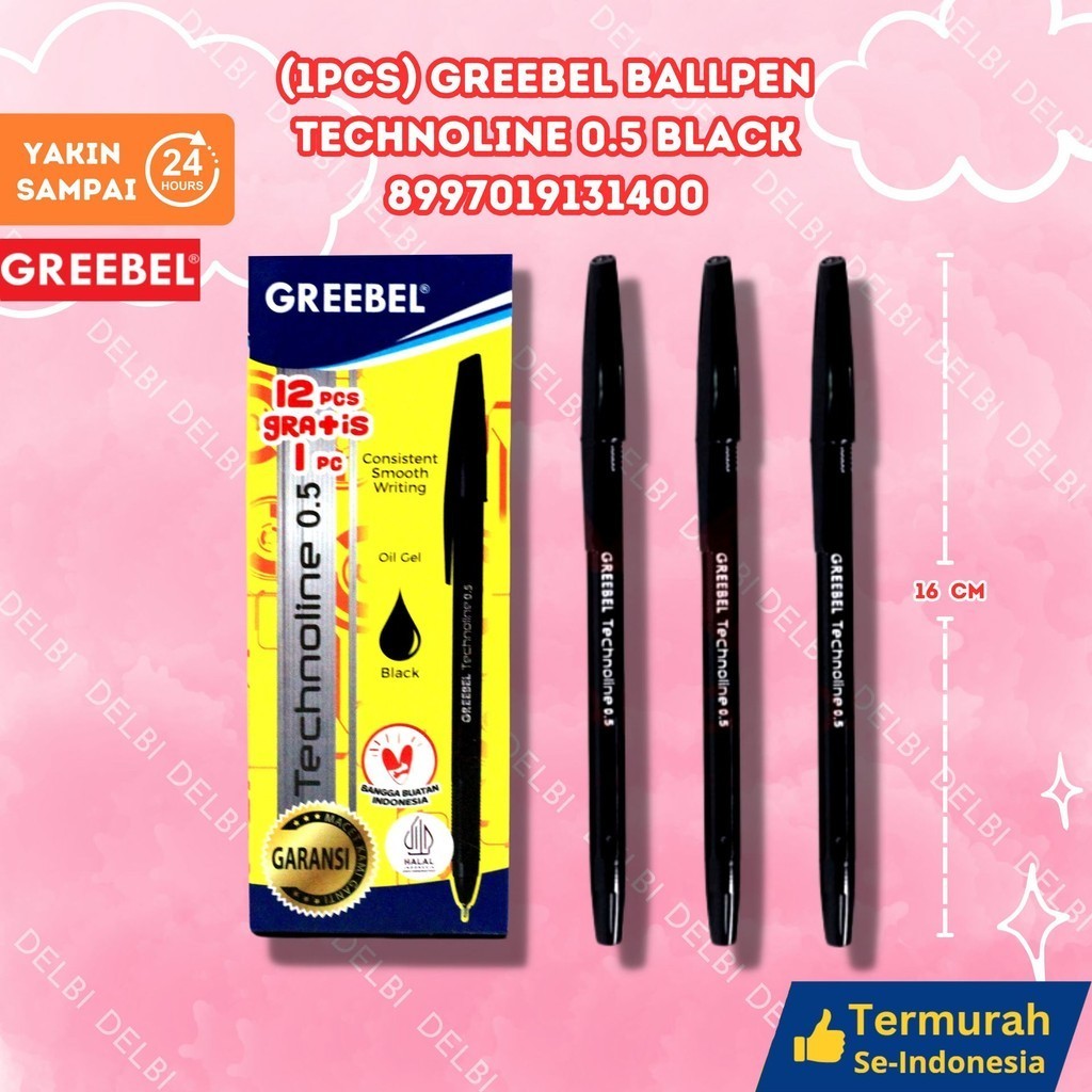 

GREEBEL BALLPEN TECHNOLINE 0.5 BLACK /Pen/Pulpen/Bolpoint utk atk kantor kerja kuliah anak (1PCS) GREEBEL BALLPEN TECHNOLINE 0.5 BLACK