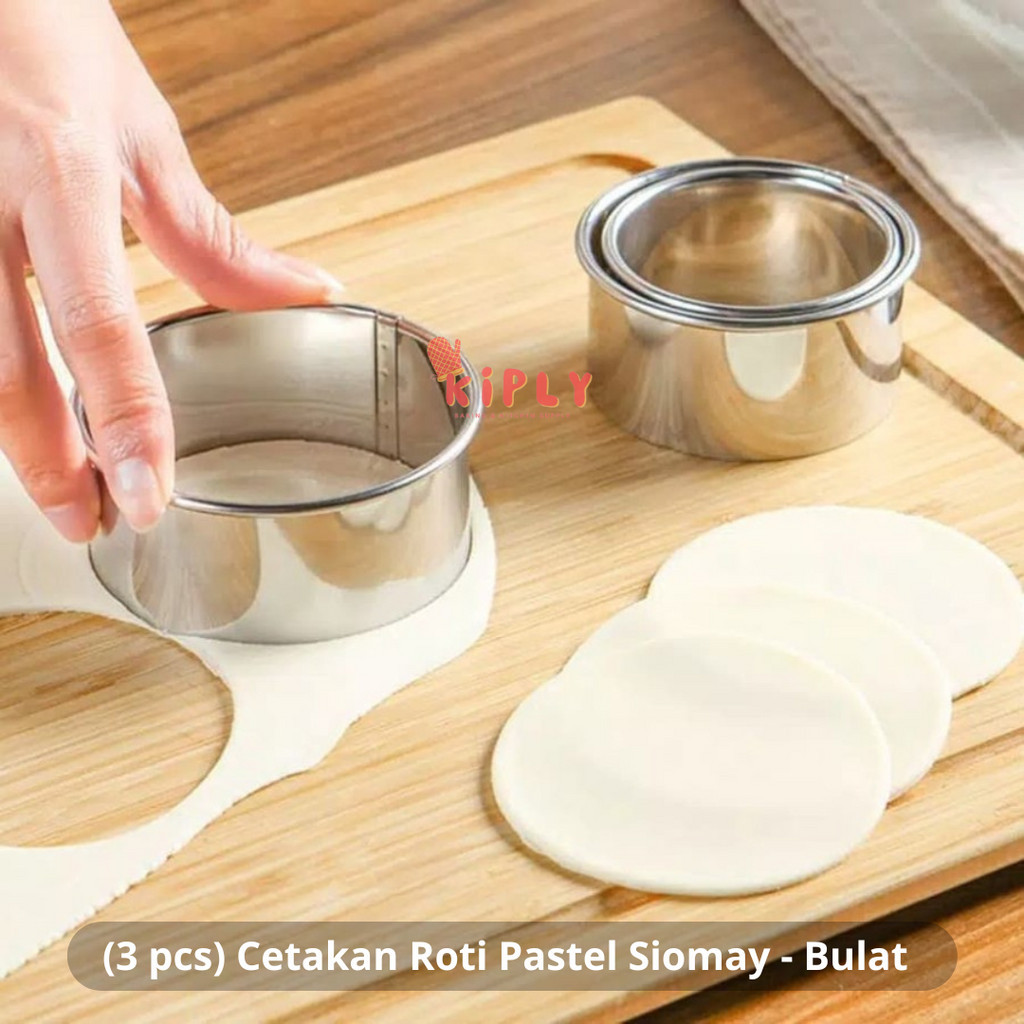 (3 pcs) Cetakan Roti Pastel Siomay - Bulat/Ring cutter stainless steel/cake/cookies cutter