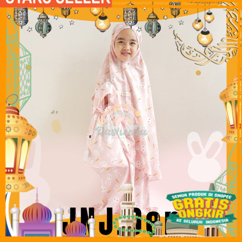 3.3 RAMADHAN SALE MUKENA ANAK - MAHREEN PRAYER SET BY RASHEEDA/ Pink Dusty Fanta Merah muda