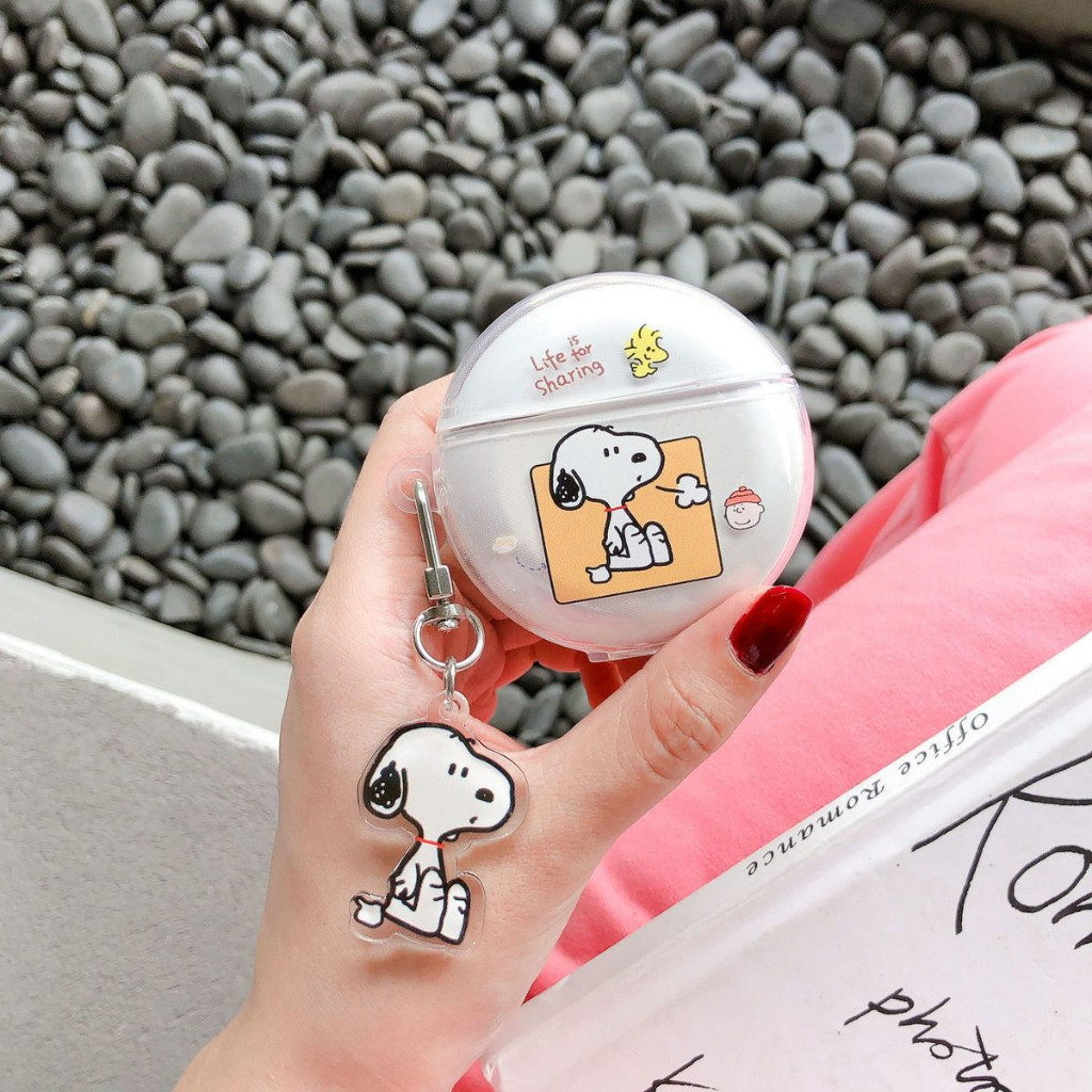 TWS Pro 6 Case Cute Cartoon Style Transparent Anti-fall Soft Case